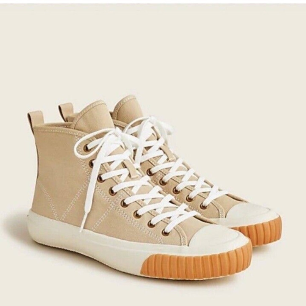 J. Crew Canvas High-Top Sneakers - Desert Sand -